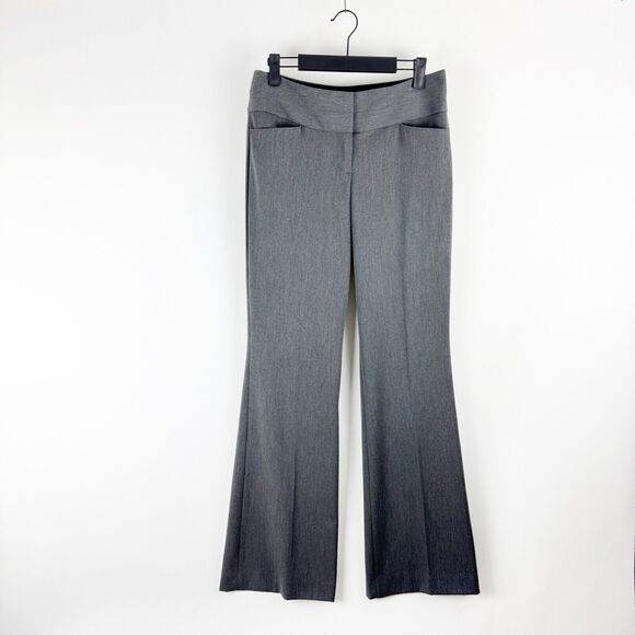 Express Editor Women's Gray Low Rise Flare Leg Dress Pants Size 2R - Picture 1 of 16